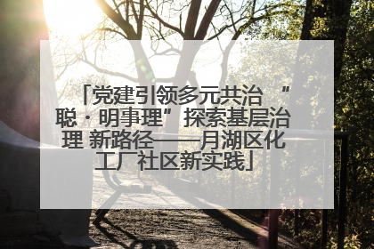 党建引领多元共治 “聪・明事理”探索基层治理 新路径——月湖区化工厂社区新实践