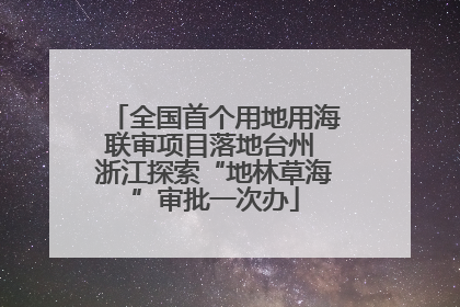全国首个用地用海联审项目落地台州 浙江探索“地林草海”审批一次办