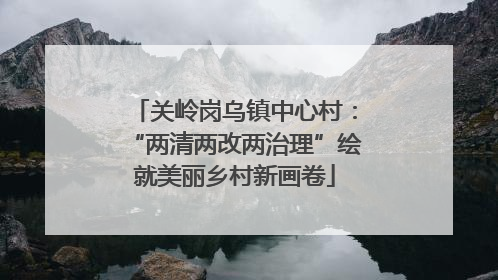 关岭岗乌镇中心村：“两清两改两治理”绘就美丽乡村新画卷