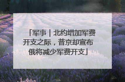 军事｜北约增加军费开支之际，普京却宣布俄将减少军费开支
