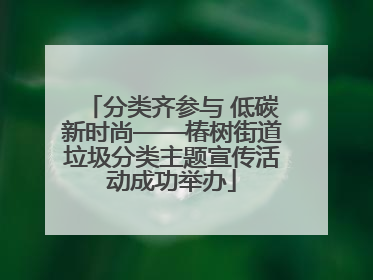 分类齐参与 低碳新时尚——椿树街道垃圾分类主题宣传活动成功举办