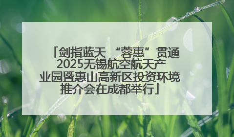 剑指蓝天 “蓉惠”贯通 2025无锡航空航天产业园暨惠山高新区投资环境推介会在成都举行