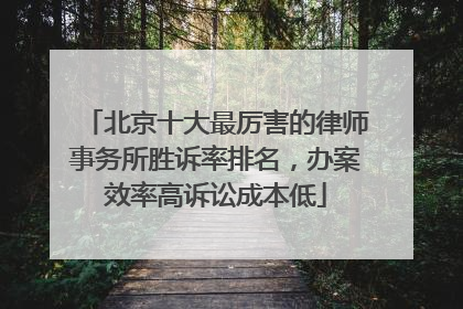 北京十大最厉害的律师事务所胜诉率排名，办案效率高诉讼成本低