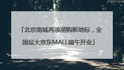 北京南城再添潮购新地标，全国最大京东MALL端午开业