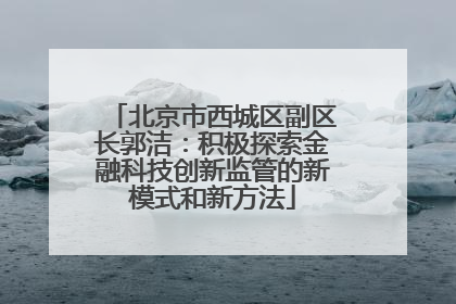 北京市西城区副区长郭洁：积极探索金融科技创新监管的新模式和新方法