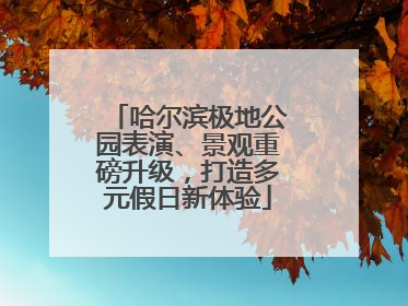 哈尔滨极地公园表演、景观重磅升级，打造多元假日新体验