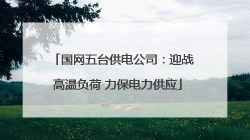 国网五台供电公司：迎战高温负荷 力保电力供应