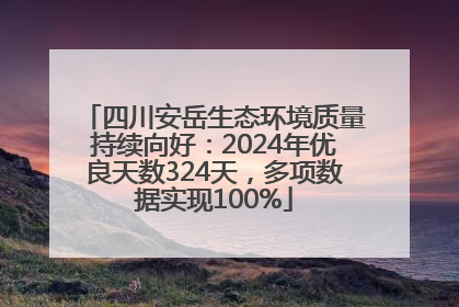 四川安岳生态环境质量持续向好：2024年优良天数324天，多项数据实现100%