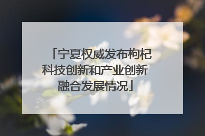 宁夏权威发布枸杞科技创新和产业创新融合发展情况