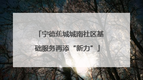 宁德蕉城城南社区基础服务再添“新力”