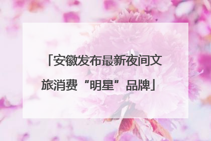 安徽发布最新夜间文旅消费“明星”品牌