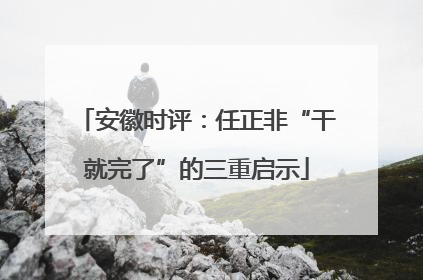 安徽时评：任正非“干就完了”的三重启示