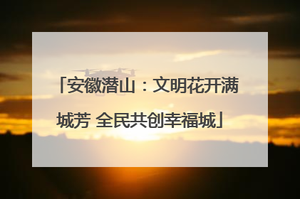 安徽潜山：文明花开满城芳 全民共创幸福城