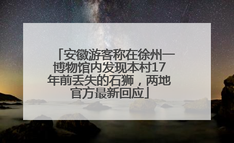 安徽游客称在徐州一博物馆内发现本村17年前丢失的石狮，两地官方最新回应