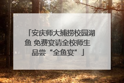 安庆师大捕捞校园湖鱼 免费宴请全校师生品尝“全鱼宴”