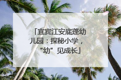 宜宾江安底蓬幼儿园：探秘小学，“幼”见成长