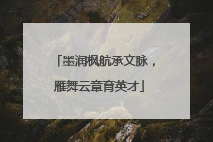 墨润枫航承文脉，雁舞云章育英才