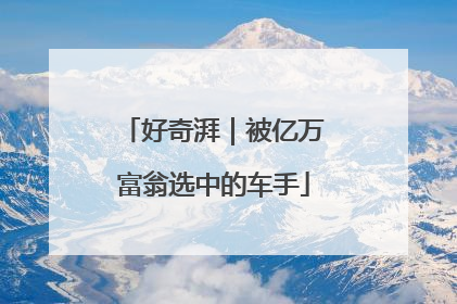 好奇湃｜被亿万富翁选中的车手