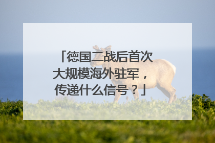 德国二战后首次大规模海外驻军，传递什么信号？