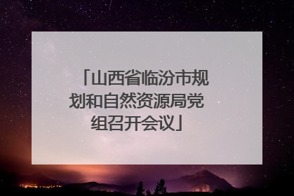 山西省临汾市规划和自然资源局党组召开会议