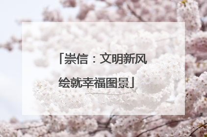 崇信：文明新风绘就幸福图景