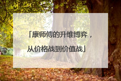 康师傅的升维博弈，从价格战到价值战