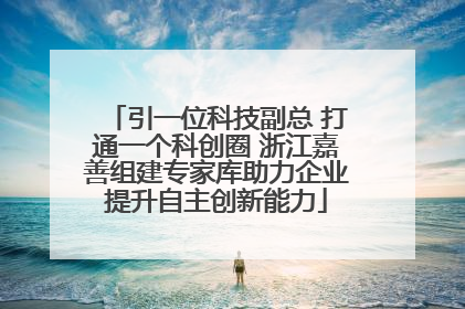 引一位科技副总 打通一个科创圈 浙江嘉善组建专家库助力企业提升自主创新能力