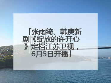 张雨绮、韩庚新剧《绽放的许开心》定档江苏卫视，6月5日开播