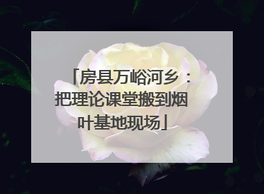 房县万峪河乡：把理论课堂搬到烟叶基地现场