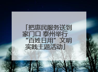 把惠民服务送到家门口 泰州举行“百姓日用”文明实践主题活动