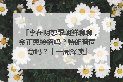 李在明想跟朝鲜聊聊，金正恩接招吗？特朗普同意吗？丨一周深读