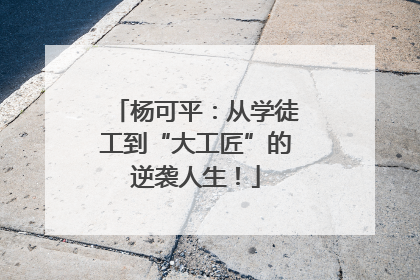杨可平：从学徒工到“大工匠”的逆袭人生！
