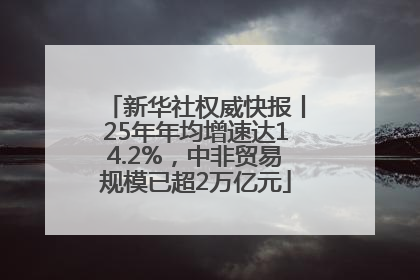新华社权威快报丨25年年均增速达14.2%，中非贸易规模已超2万亿元