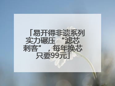 易开得非遗系列实力碾压 “滤芯刺客”，每年换芯只要99元
