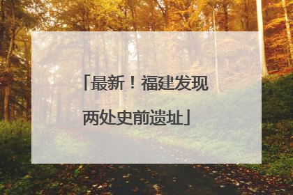 最新！福建发现两处史前遗址