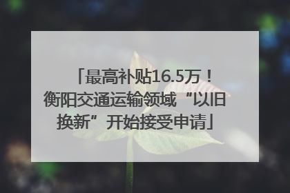 最高补贴16.5万！衡阳交通运输领域“以旧换新”开始接受申请