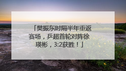 樊振东时隔半年重返赛场，乒超首轮对阵徐瑛彬，3:2获胜！