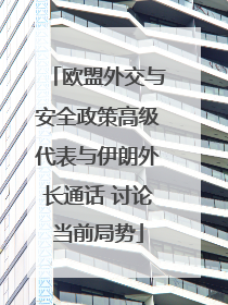 欧盟外交与安全政策高级代表与伊朗外长通话 讨论当前局势