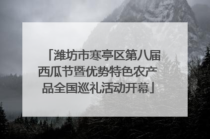潍坊市寒亭区第八届西瓜节暨优势特色农产品全国巡礼活动开幕