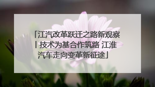 江汽改革跃迁之路新观察丨技术为基合作筑路 江淮汽车走向变革新征途