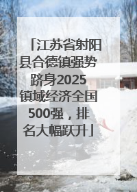 江苏省射阳县合德镇强势跻身2025镇域经济全国500强，排名大幅跃升