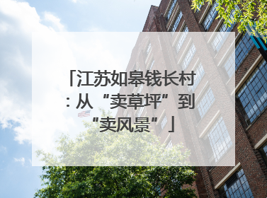 江苏如皋钱长村：从“卖草坪”到“卖风景”