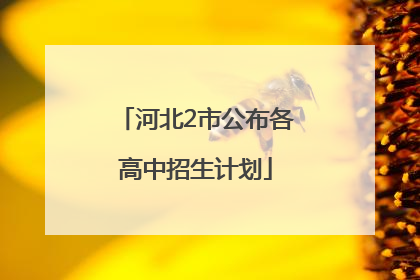 河北2市公布各高中招生计划
