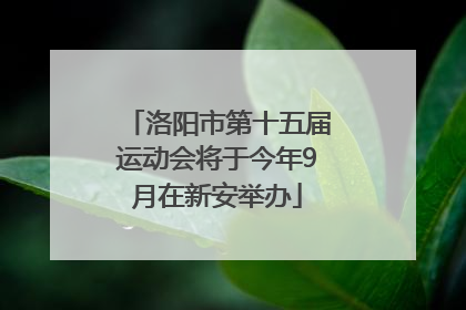 洛阳市第十五届运动会将于今年9月在新安举办