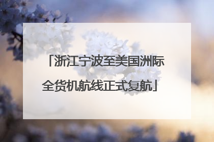 浙江宁波至美国洲际全货机航线正式复航