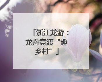 浙江龙游：龙舟竞渡“趣乡村”