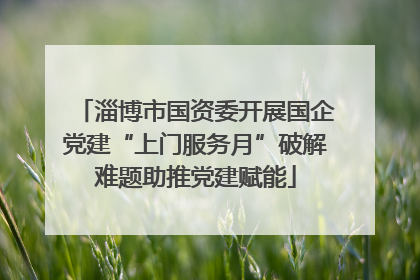 淄博市国资委开展国企党建“上门服务月”破解难题助推党建赋能