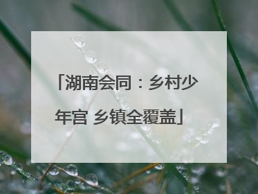 湖南会同：乡村少年宫 乡镇全覆盖