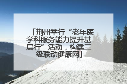 荆州举行“老年医学科服务能力提升基层行”活动，构建三级联动健康网