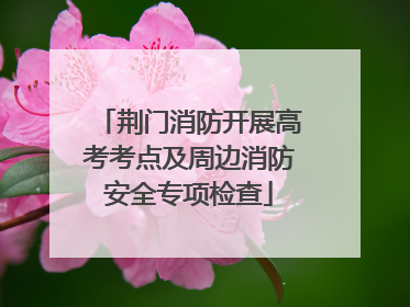 荆门消防开展高考考点及周边消防安全专项检查